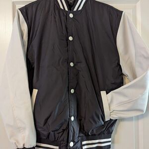 URBAN CLASSICS Jacket Men's Jacket Oldschool VARSITY College Black/White Size S